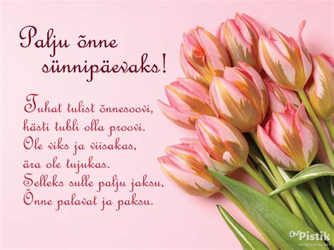 Palju õnne sünnipäevaks .